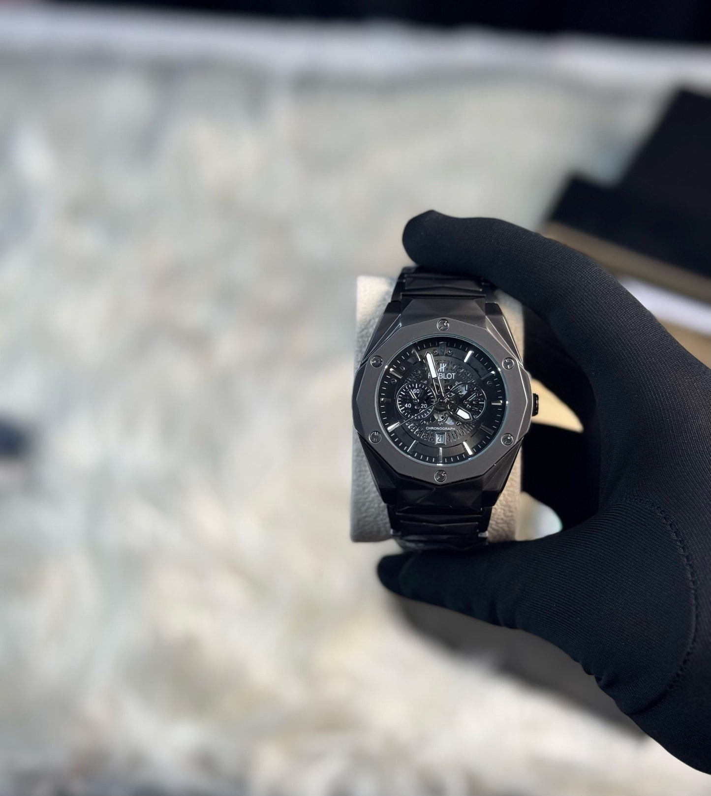 Hublot heavy weight coronagraph  Luxury Stainless Steel Watch –